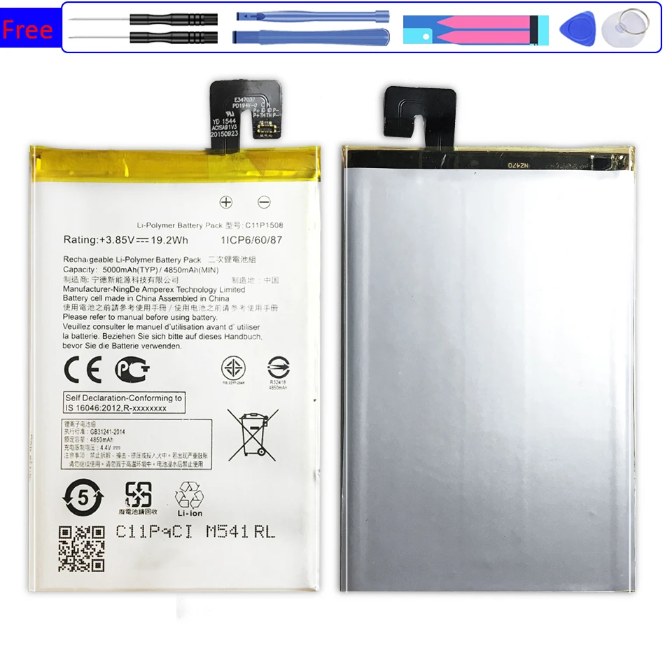 

For ASUS C11P1508 Battery For ASUS Zenfone MAX ZC550KL Z010DA 5000Z C550KL Z010AD Z010DD Z010D 5000mAh + Gift Tools