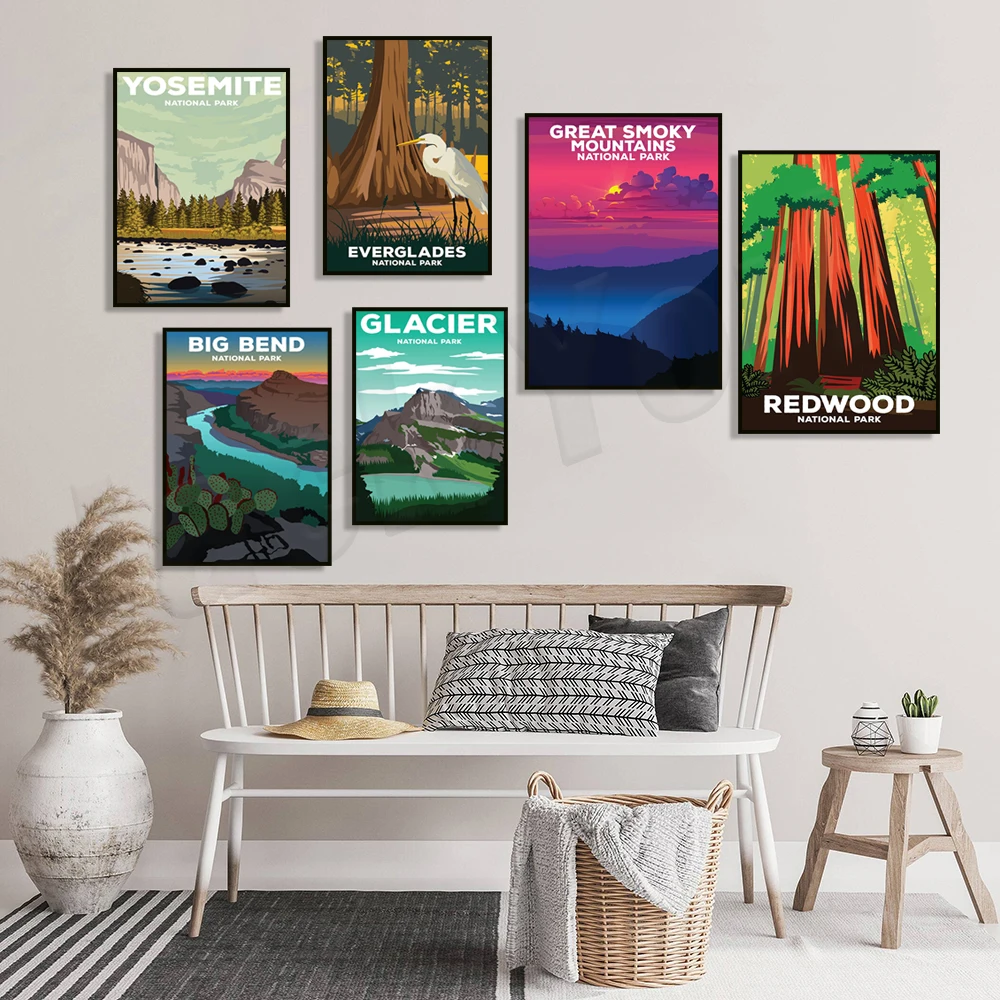 Гавайские вулканы, Каньон брисе, большой тетон, новая речная долина, сагаро, кенаи фьорды, капитольный риф, морской национальный парк