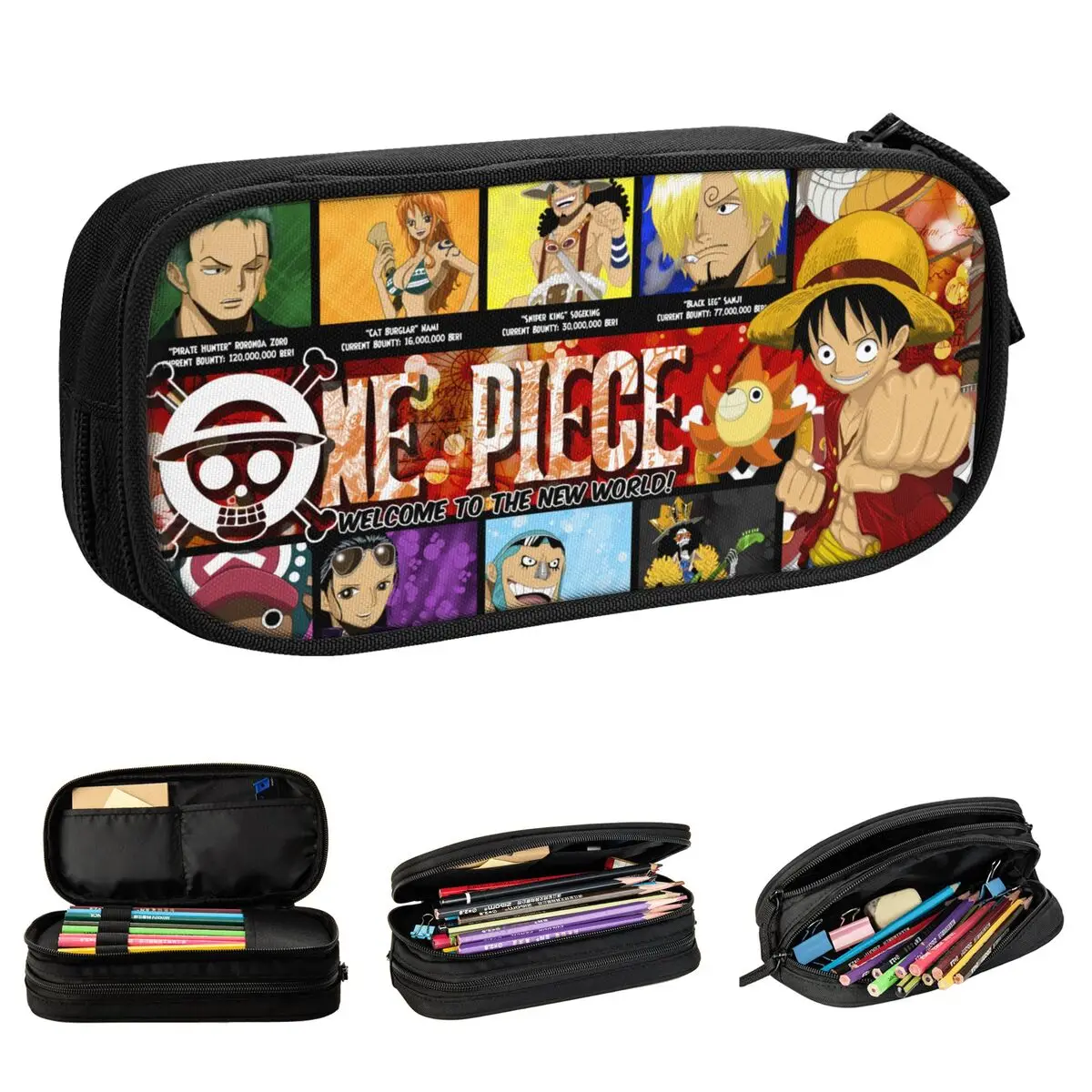 

One Piece Cartoon Pencil Cases Pencilcases Pen Box for Student Large Storage Bag School Supplies Cosmetic Stationery