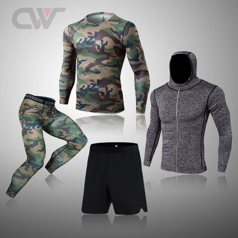 

Men's Running Set Long Sleeve Clothing Gym Suit Man Sports Compression Clothing Rashgard Male Thermal Underwear Leggings