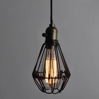 frled fashion vintage wire lamp cage diy lampshade industrial lamp guard cage lamp shade guard classic black nordic bulb cover
