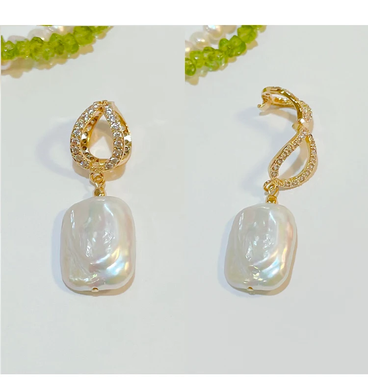 Ожерелье LingzhiWuSis с двойным оливиновым барочным жемчугом 2024 женское Роскошное