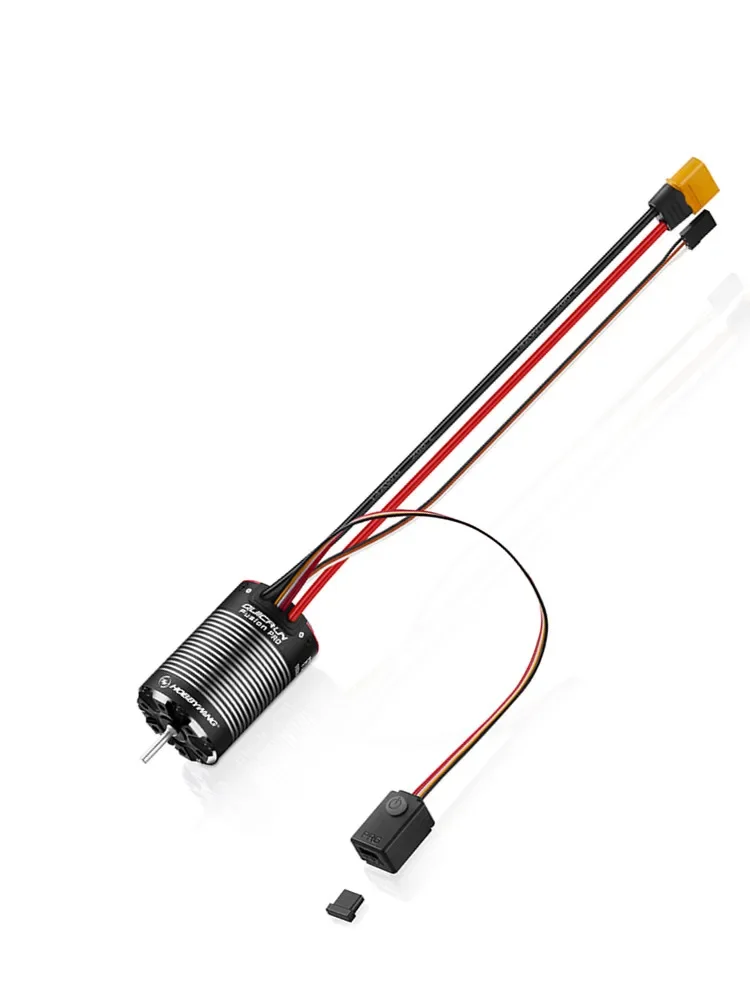Фото Бесколлекторный водонепроницаемый мотор Hobbywing Quic Run Fusion PRO с датчиками 2300 KV и регулятором скорости 60 A 2 в 1 для радиоуправляемого внедорожника масштаба 1/10. №3