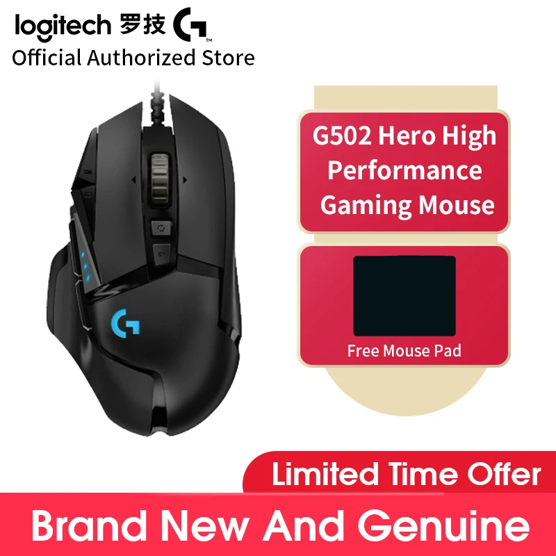 Оригинальная Проводная игровая мышь Logitech G502 Hero/G402 геймерская RGB Usb для ноутбука