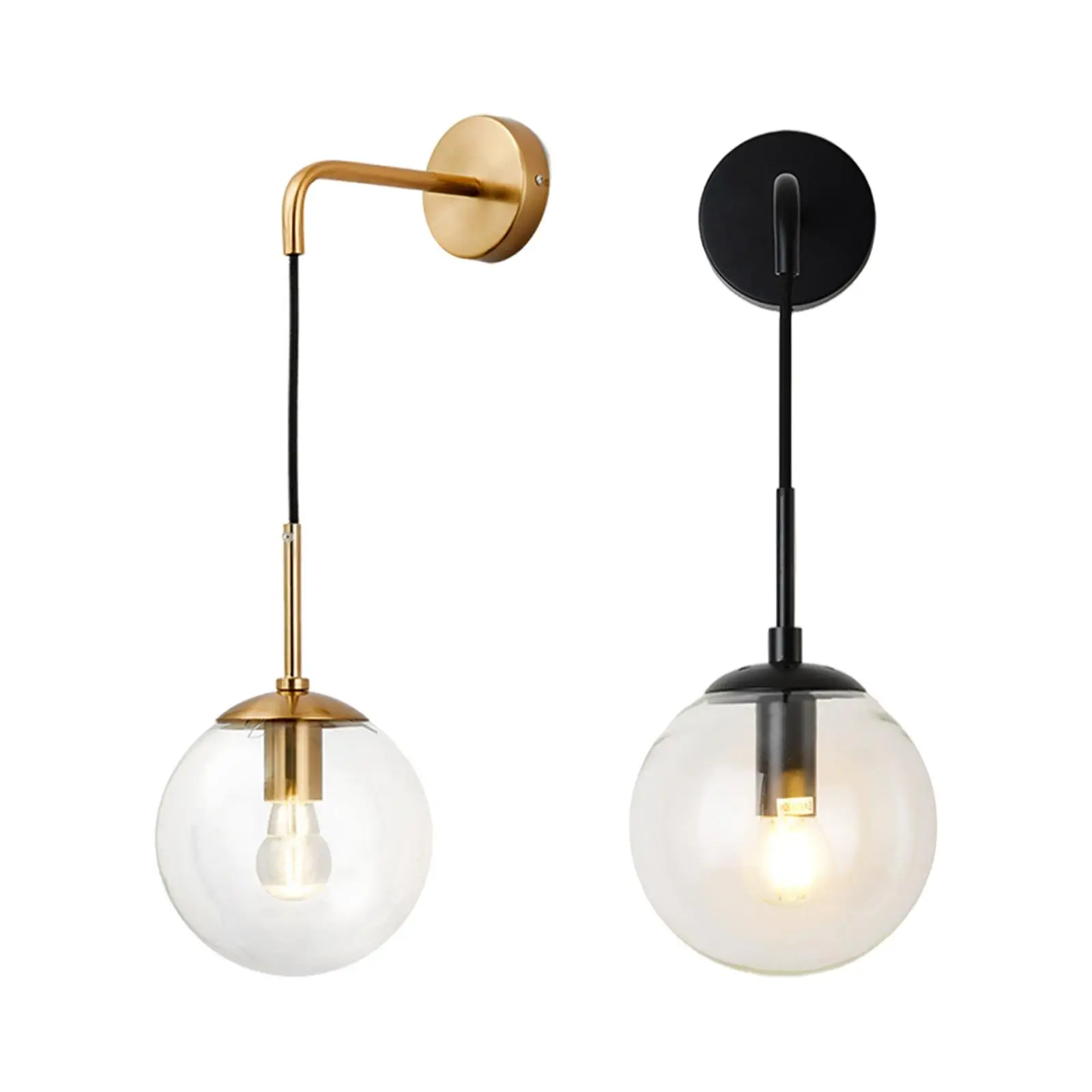 

Nordic Glass Ball Wall Lamp Wall Mounted Light for Bedroom Beside Hallway