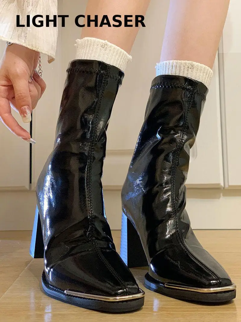 2022 Women Long Boots Thick Sole Ladies Zipper Knight Flats Heel Boots Fashion Knee-high Boots Female Ankle Boots Winter Shoes