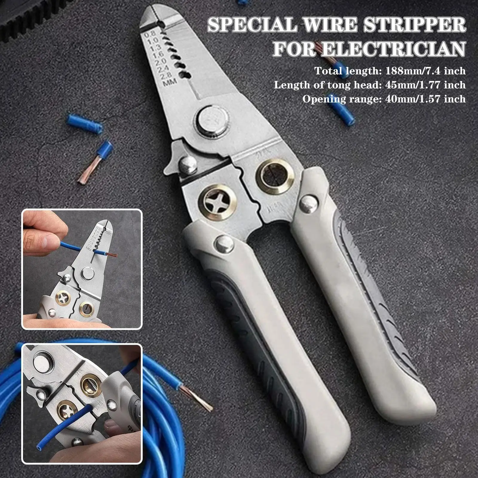 

Multifunctional Wire Stripping Pliers Electrician Special Tool Pressing Cutting Line Cable Repair New Decrustation Multi Pe E5q3