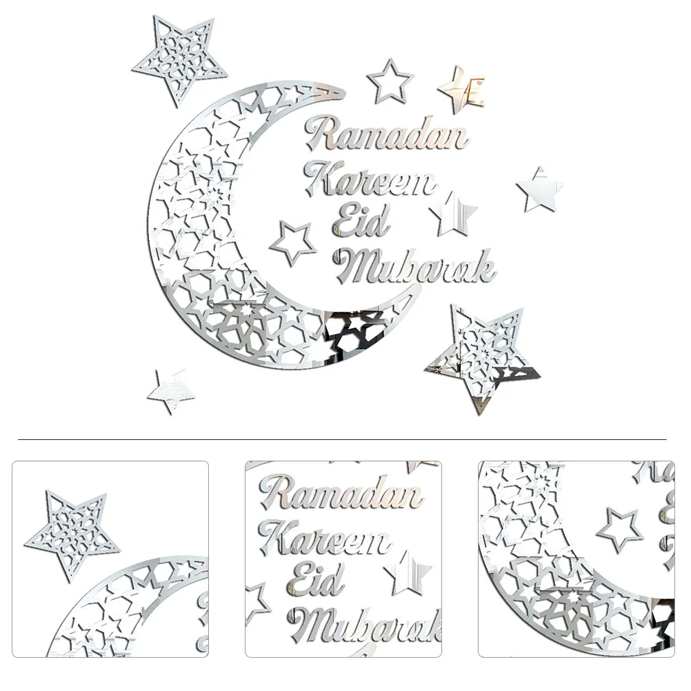 

1 Set Eid Wall Mirror Stickers Eid Moon Stickers Eid Festival Decorations