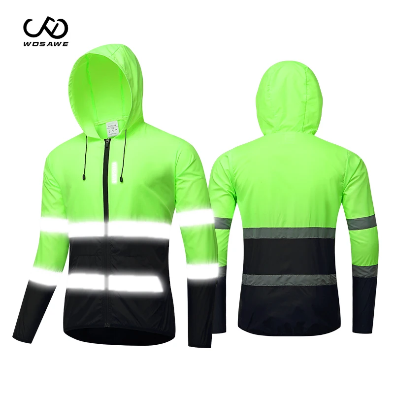 

WOSAWE Reflective Bicycle Streets Cycling Jackets Hooded Waterproof Downhill Road MTB Bike Riding Jacket Windbreaker M-3XL