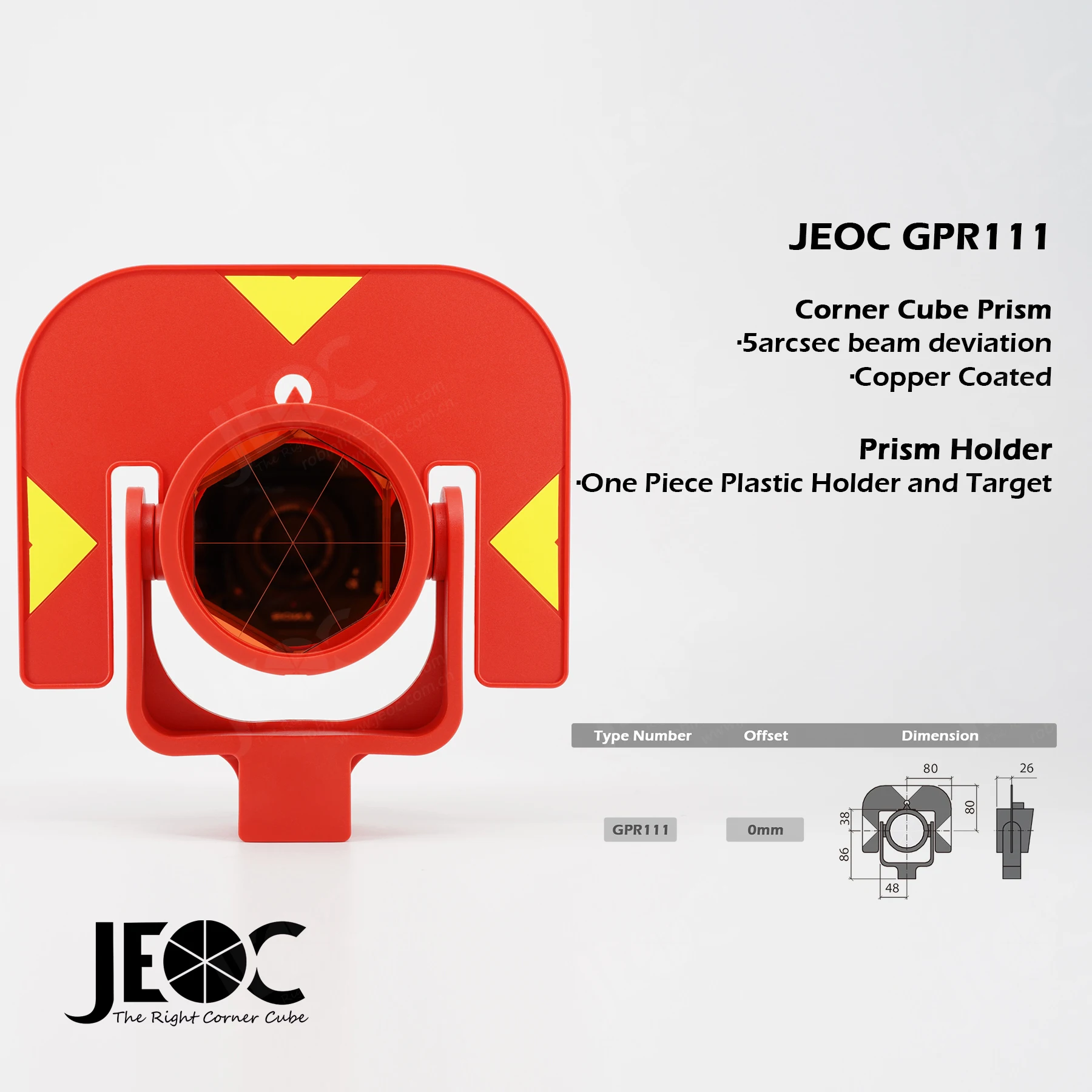 Фото JEOC GPR111 отражательная призма, рефлектор для системы тотальной станции Leica №2