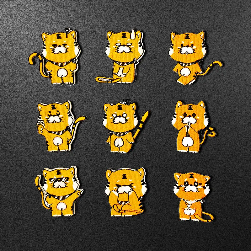 

Cartoon Lovele Animal Tiger Embroidery Patches Ironing Applications for Hat Stripes Clothes Iron on Clothing Applique Sticker