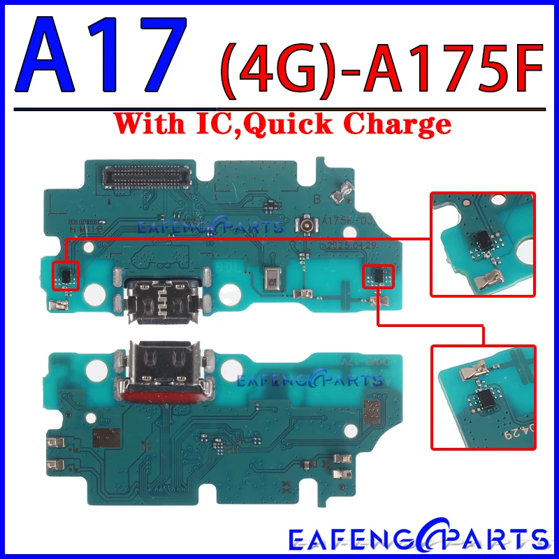USB-порт для зарядки (док-станция) для Samsung Galaxy A07, A17, A37, A57, A06, A16, A26, A36, A56 4G 5G, A166P, A176B, A376, A576 — модуль зарядной платы (art.: 3920da464ce73) - 3920da464ce73