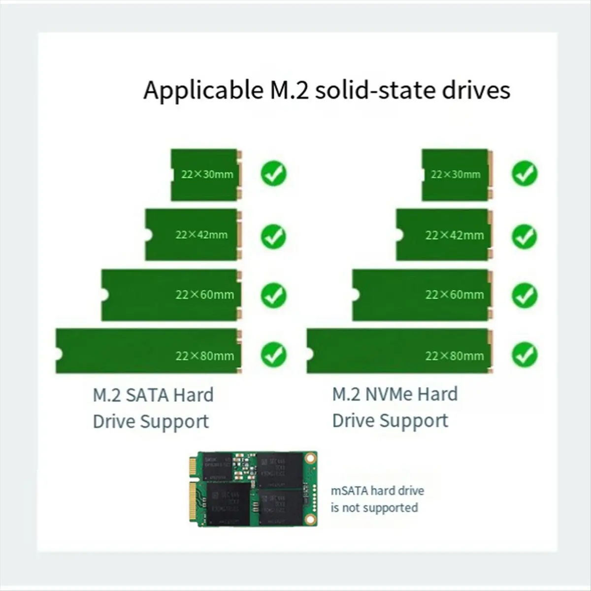 Фото НОВАЯ АКЦИЯ: Корпус для M.2 SSD USB 3.2 Type-C, металлический, с охлаждением, поддержка SATA/NVMe, для двух протоколов, модель B №5