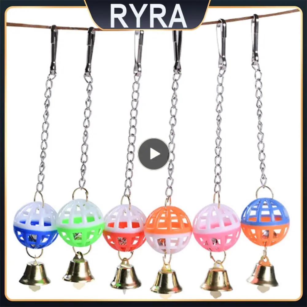 

Bird Toy Cute Hanging Hanging Cage Bird Toy With Bell Environmentally Friendly Hanging Bell Ball Toy Pet Supplies