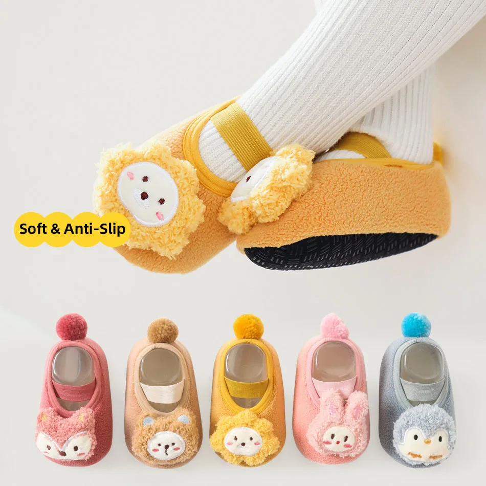 

0-3 Years Infant First Walkers Baby Anti-Slip Warm Cozy Sponge Soft Sole Crib Shoes Newborn Slip On Floor Socks Toddler Flats