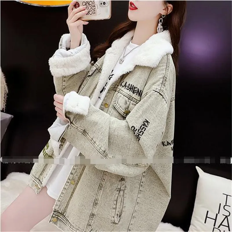 Утепленная джинсовая куртка Velvev женская верхняя одежда новинка сезона