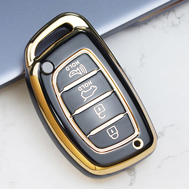 

4 кнопки раскладной складной ключ ТПУ чехол для автомобильного ключа для Hyundai Sonata 2015 чехол для ключа брелок автомобильные аксессуары