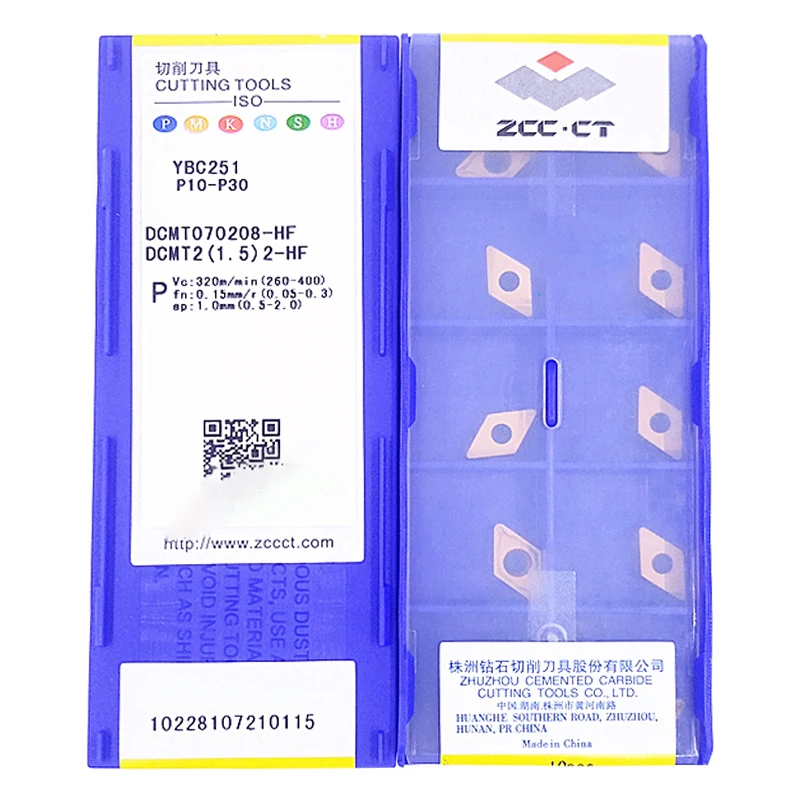 Оригинальный ZCCCT DCMT 070204 -HF 070208 YBC251 YBC252 YBG202 твердосплавная пластина для режущих
