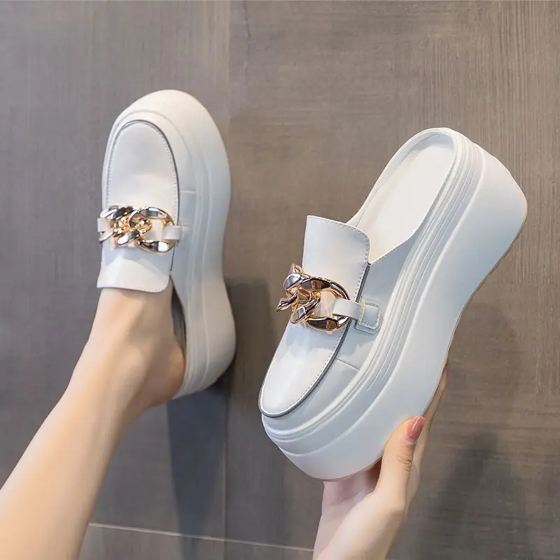 

Lisapie Women Half Slippers 2022 New Fashionable Slippers Outside with Increased Height Inside Summer Thick Bottom Baotou Sandal