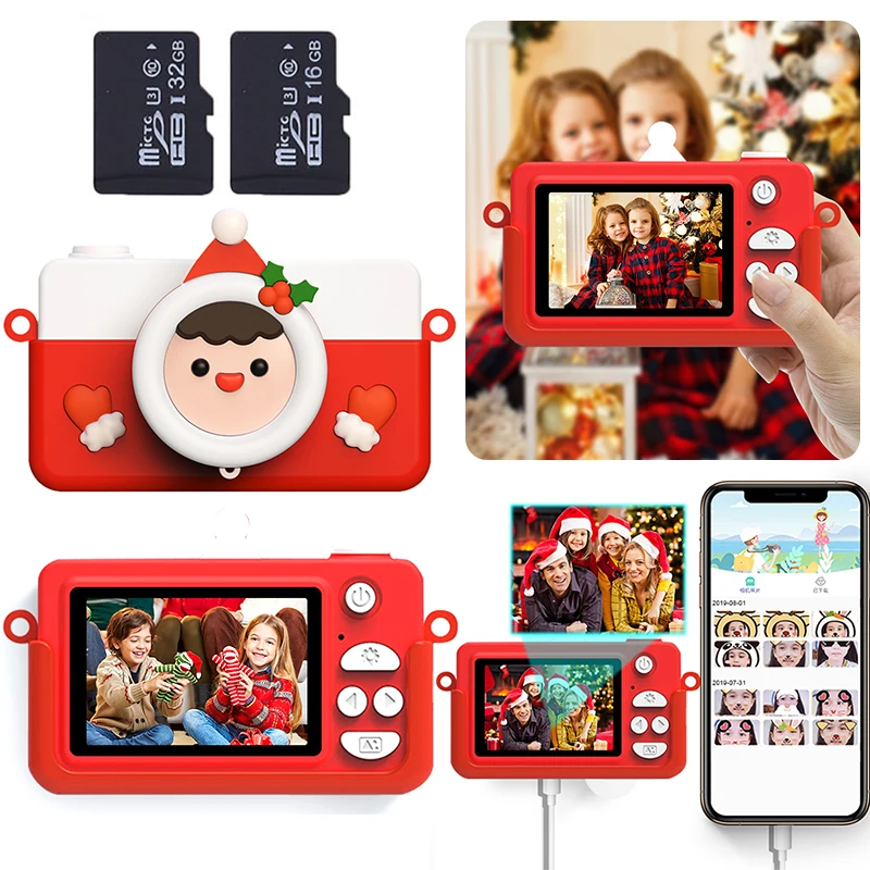 

Christmas Snowman Camcorder Toy Multifunctional Mini Videocamera Portable Micro Camera Toy with Lanyard for Kids Birthday Gifts