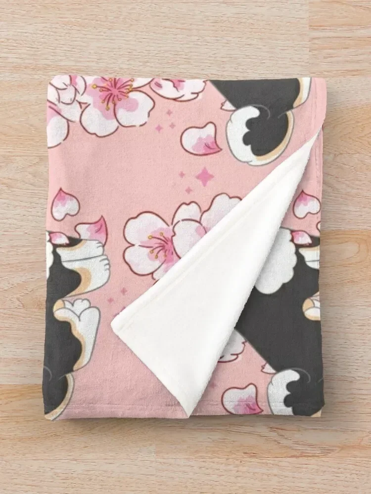 Черное желтое Сиба-ину цветение вишни плед очень большое теплое зимнее одеяло