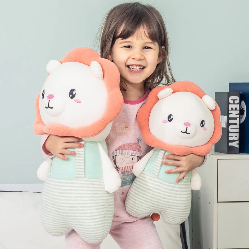 

38/50CM Kawaii Stripe Lion Plush Pillow Toy Stuffed Animals Lion Plushies Doll Soft Toys for Children Infant Sleeping Baby Toys