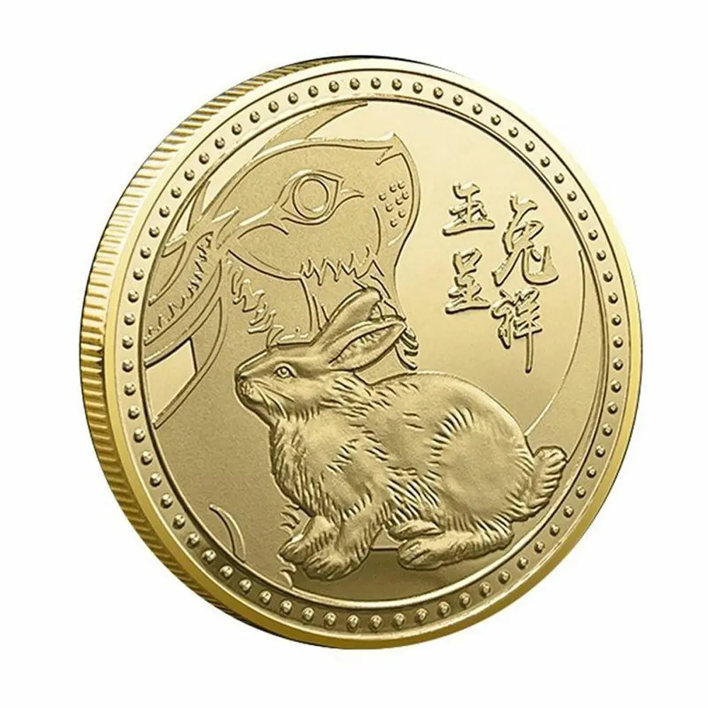 for Wealth and Luck Decorative New Year Gifts Twelve Zodiac Rabbit Coin Commemorative Coin Souvenir Collectible