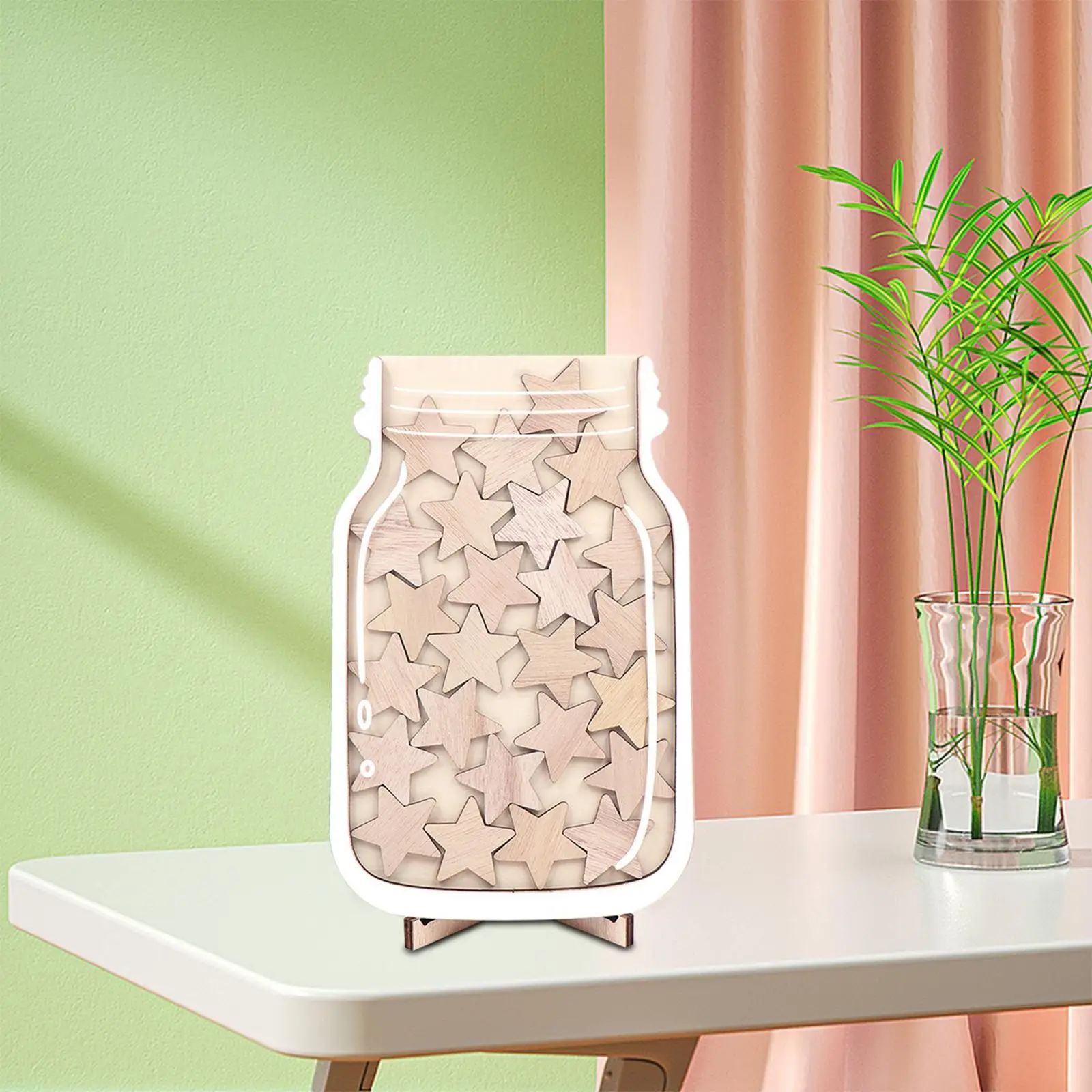 

Reward Jar with Stars Children Reward Star for School Teacher Wood Color