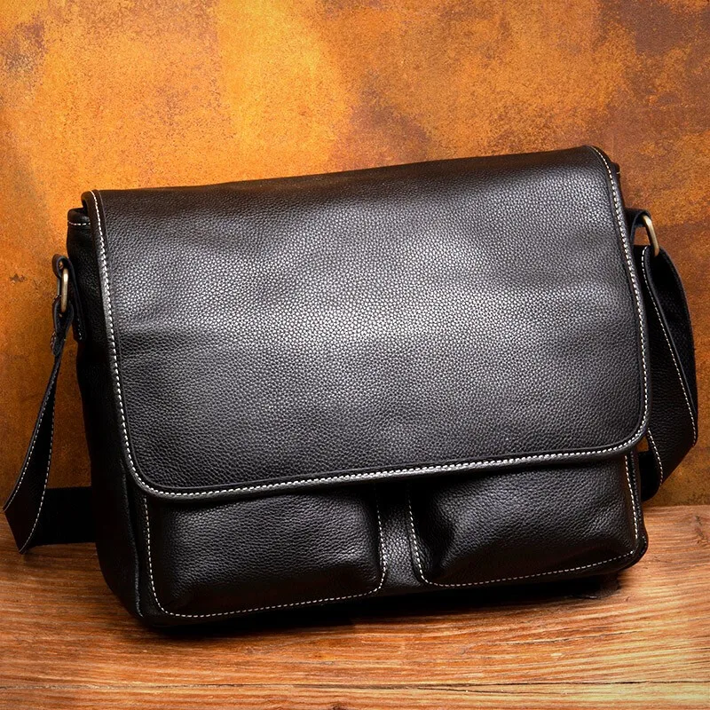 

Трендовая Ретро сумка через плечо Slow Time/Mantime из натуральной кожи, горизонтальная деловая мужская сумка, сумка-мессенджер из воловьей кожи пе...