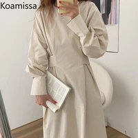 koamissa woman casual loose shirt maxi dress long sleeves o neck a line dresses female spring autumn vestidos 2022 novelty robe
