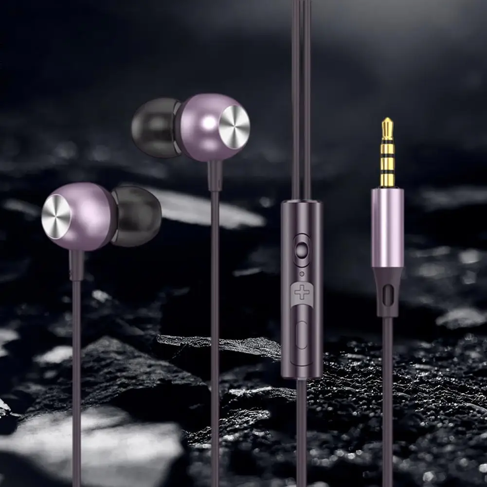 

Wired Music Earbuds Convenient Noise Reduction 16Ohm Quick Response 3.5mm Macaroon Gaming Headphone Computer Accessory