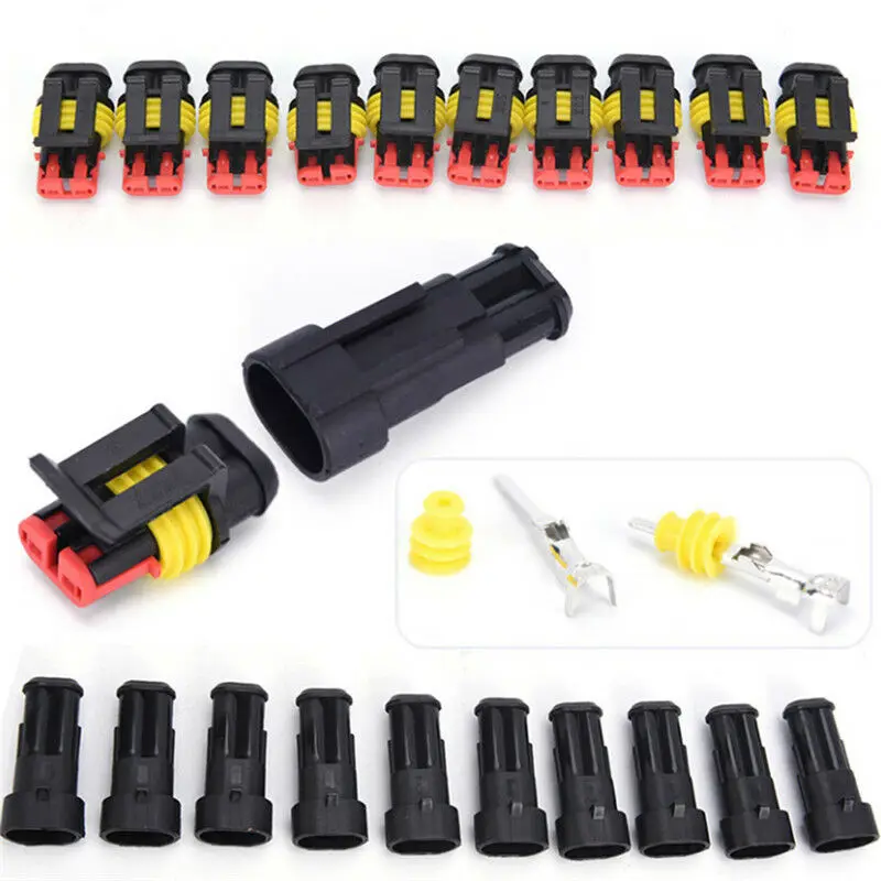 

5pcs 2-Pin Car Waterproof Electrical Connector Plug For Motorcyle Scooter Male Female 2-Way Connectors For Motorcyle, Scooter