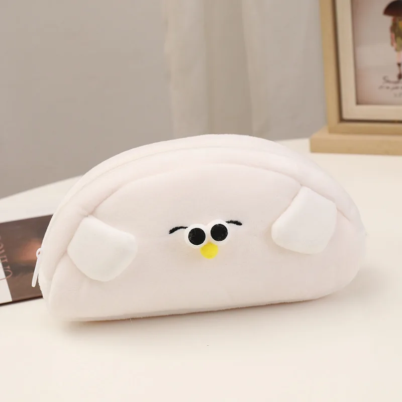 

Kawaii White Bird Pencil Bags Cartoon Velvet Pencil Bags Stationery Holder Student Stationery Bag Back To School