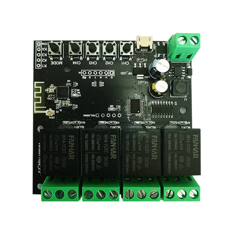 

Voice Control Smart Mini Relay Module Wifi 12v Remote Control Switch Module Smart Life Inching Self-locking Tuya