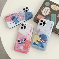 cartoon disney stitch angel soft tpu shell phone case for iphone 11 12 13 pro max x xs xr 7 8 plus shockproof protector cover