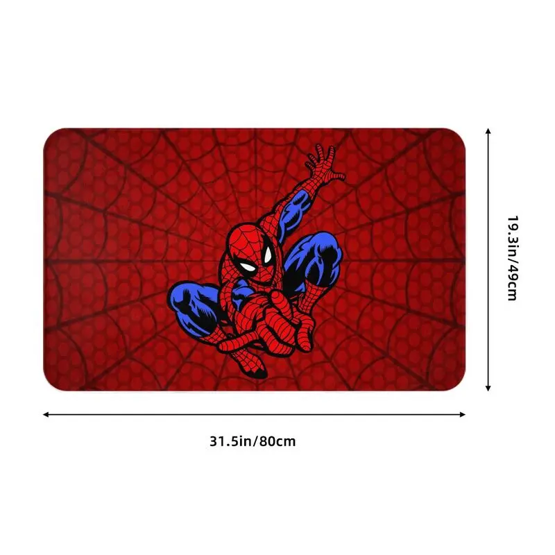 Custom Spider Man Web Front Door Mat Anti-Slip Indoor Waterproof Doormat Kitchen Bedroom Entrance Rug Carpet