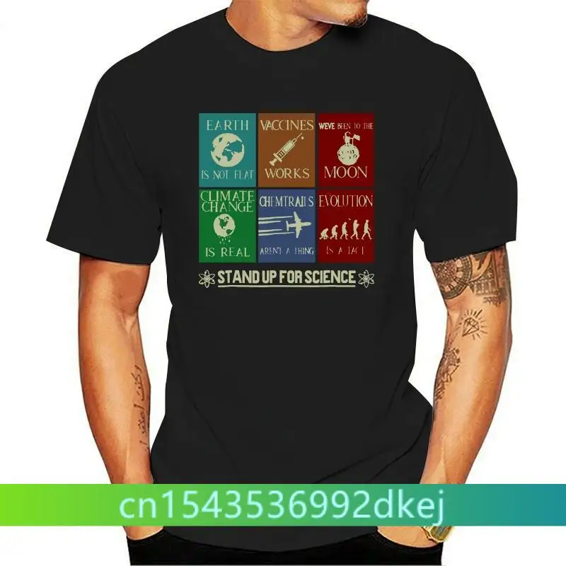 

Clothing The Earth Is Not Flat Vaccines Work - Science 4123 T-Shirt 2019 Herren Classic Short Sleeve T-Shirt Tee