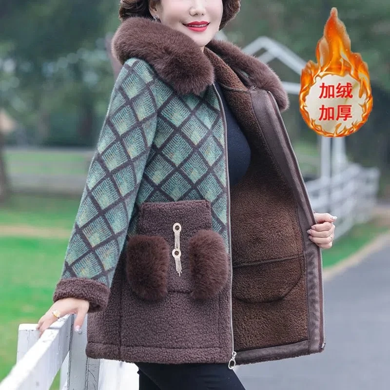 

Высококачественное Женское шерстяное пальто на осень и зиму, женское Смешанное пальто из искусственной норки и шерсти для женщин среднего ...