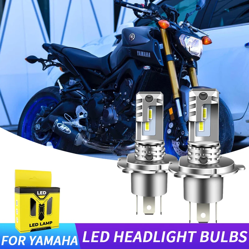 Светодиодные лампы фар для мотоциклов Yamaha MT07 MT03 MT09 H4 9003 HS1 6000 лм К CANbus 2 шт.
