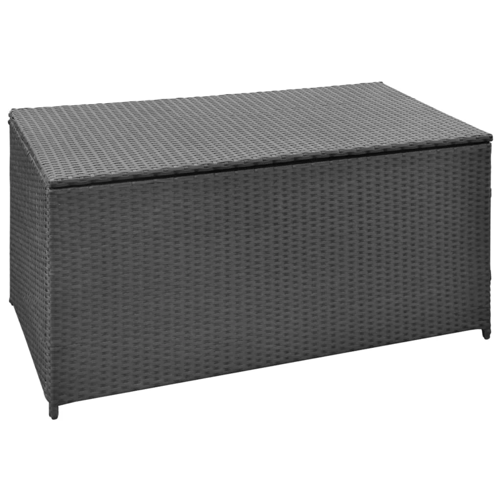 

Outdoor Patio Storage Box Garden Outside Cabinet Furniture Seating Decor Black 47.2"x19.7"x23.6" Poly Rattan