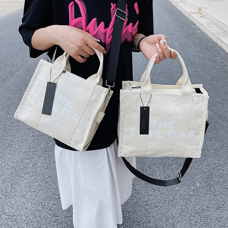 The Tote Bag Women's Bag New Fashion Printed Letter Canvas Handbag Luxury Brand Shoulder Crossbody Bags Shopping Classic 2023