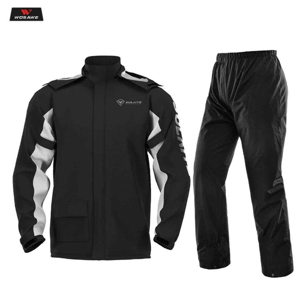 

Motorcycle Raincoat Suit Waterproof Cycling Raincoat+Rain Pants Lightweight Foldable Windproof Jacket Suits Motocross Clothing
