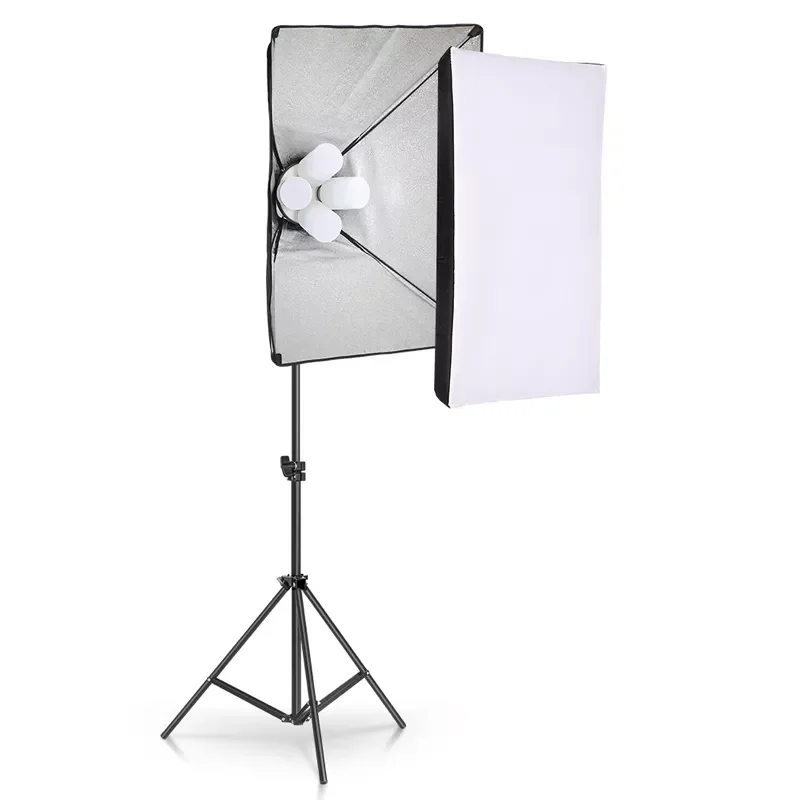 

New Photo Studio 4pc LED 15W Softbox Kit Photographic Lighting Kit Camera Photo Accessories 1pc Light Stand 1pc Softbox for