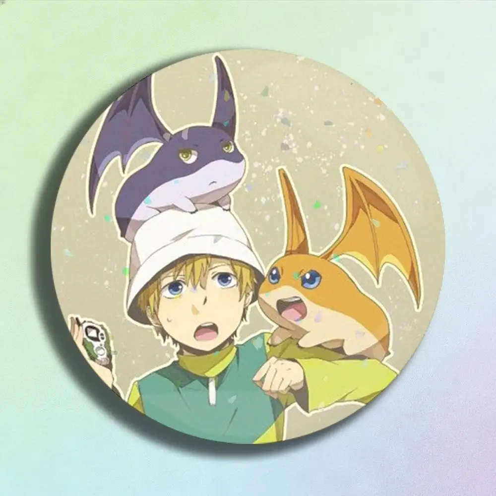 Фото Лазерный значок Digimon Takaishi Takeru: креативная брошь-значок для сумок, одежды, головных уборов, декор, подарки для фанатов и коллекционеров №2