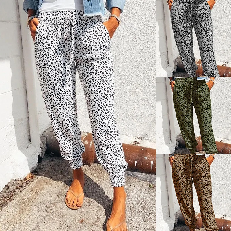 2022 summer new European and American women's fashionable loose print casual pants