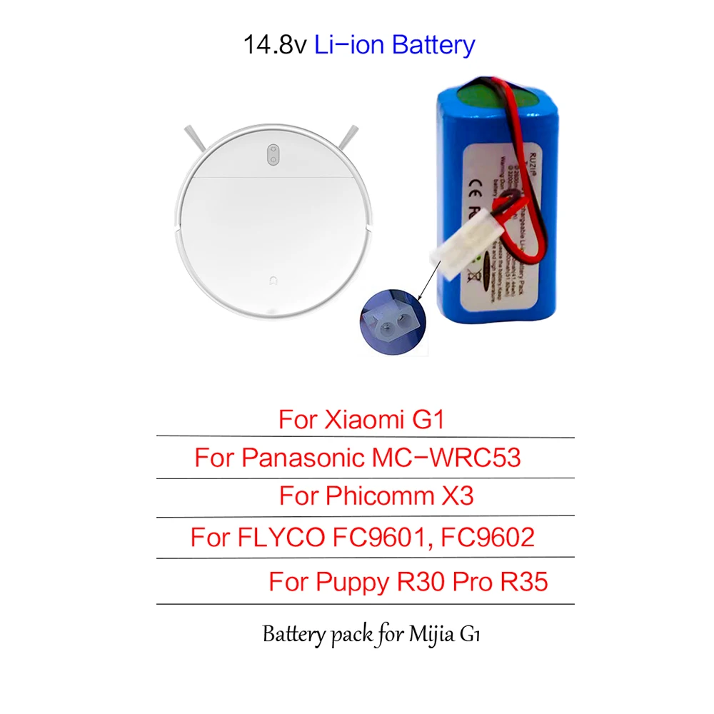 

Новый литий-ионный аккумулятор 14,8 в 2600 мАч для робота-пылесоса Xiaomi G1 MI, батарея для робота-пылесоса Phicomm X3,Xiaomi G1 MI