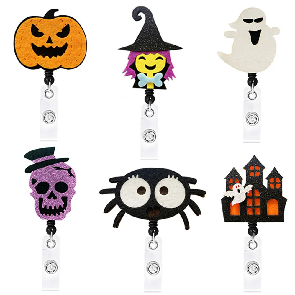 Retractable Badge Clip Halloween Decoration Tudents Doctor Id Card Holder Silicone Sewing Accessories Airplane Nurse Reel Clip