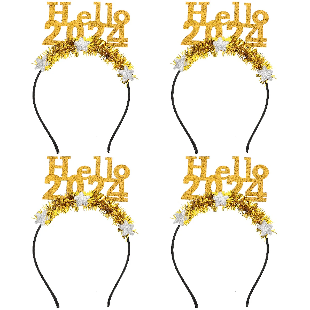

4 Pack Headband Hair Accessories 2024 Party Hairband New Year Students Ornament