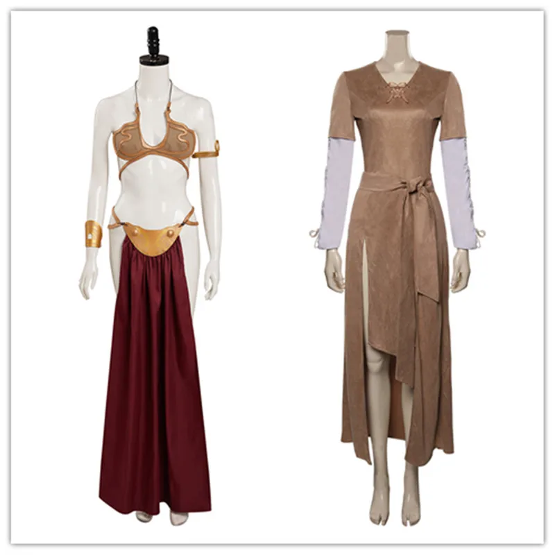 

Jedi Leia Cosplay Costume Princess Leia Slave Uniform Suit Adult Women Dress Bikini Set Halloween Carnival Party Suit