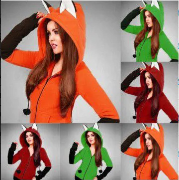 

2022 Autumn Women's Warm Cute Rabbit Ears Hoodies Coat Sweatshirt Zipper Cardigans Streetwear Winter Jacket Female